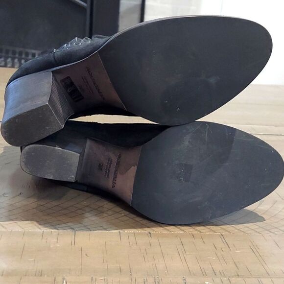 Aquatalia Frannie Black Suede Woven Ankle Booties Sz 10 - Picture 7 of 14